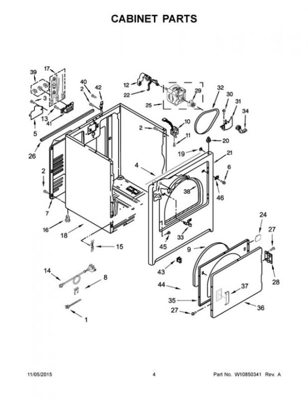 Whirlpool W11035878 Dryer Front Bearing and Drum Seal