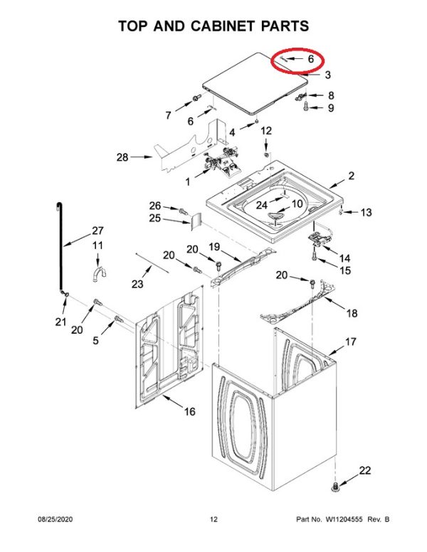 Whirlpool WP54583 Washer Lid Hinge,Right