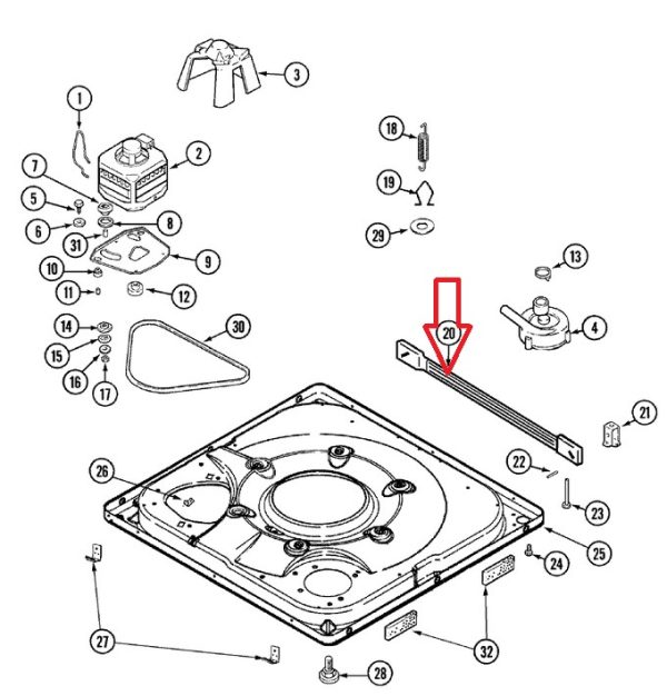 Whirlpool 21001881 Washer Stabilizer Bar NLA/s