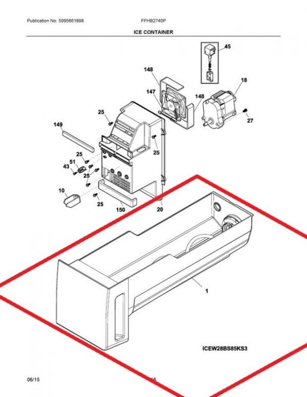 242093003 Ice Container Assembly