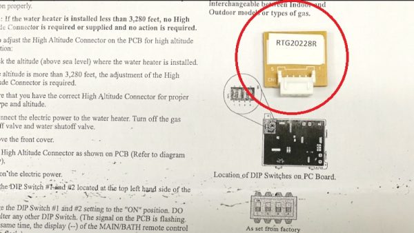 RTG20228R Tankless Program Chip Service Part Kit - 95XN