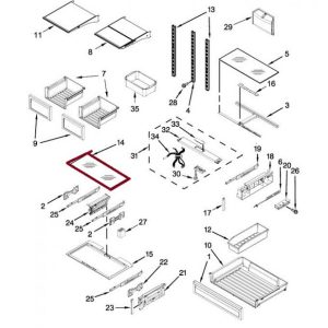 Whirlpool WPW10644519 Refrigerator Glass Shelf Insert