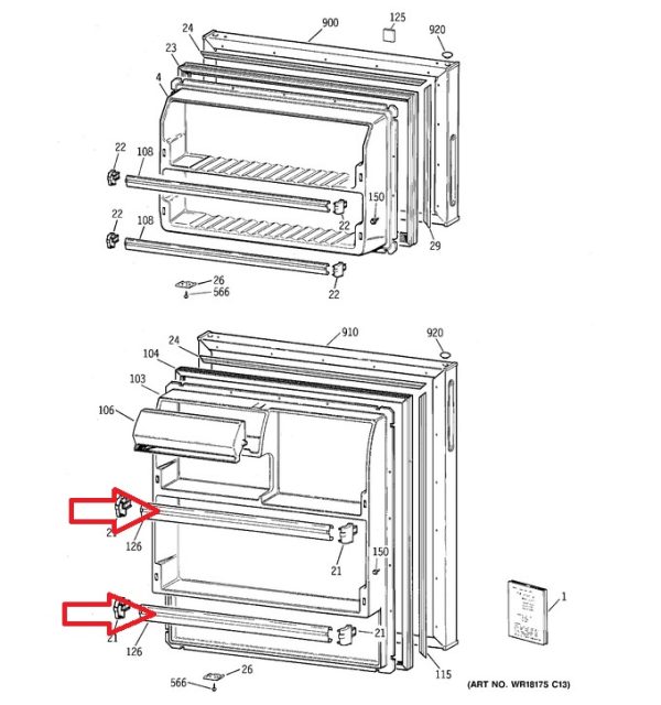 WR17X3691 Door Shelf Front Bar