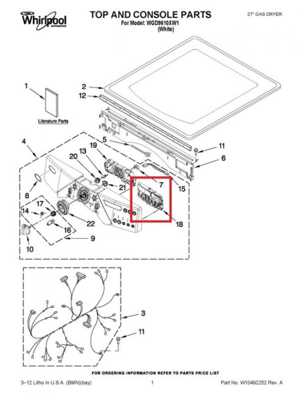Whirlpool WPW10279773 Washer Control