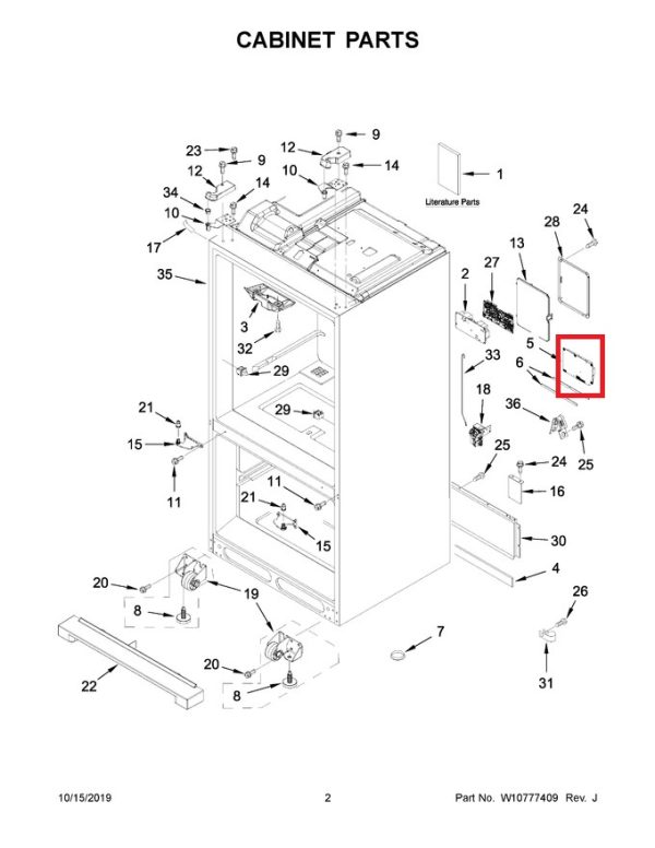 Whirlpool WPW10675033 Refrigerator Control Board