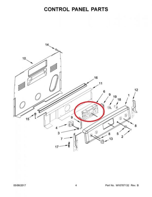 Whirlpool WPW10655840 Oven Control