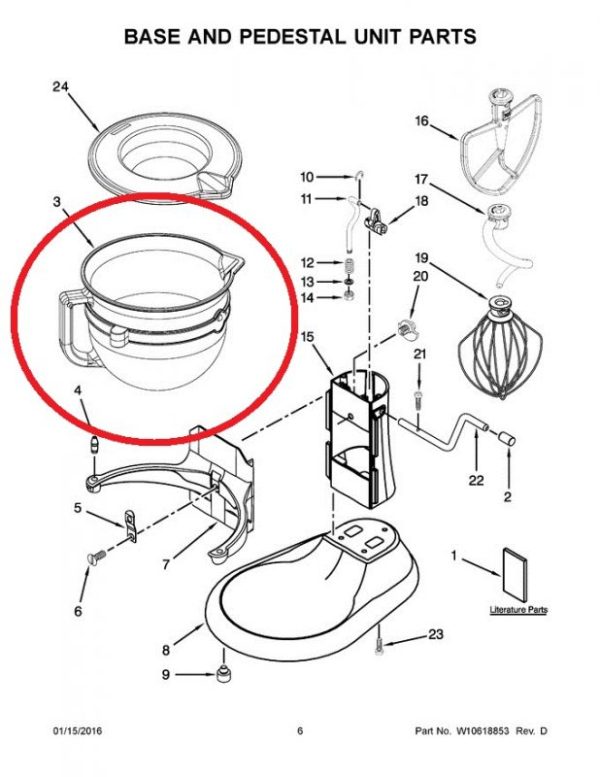 NLA Whirlpool WPW10532186 Bowl-Mixer