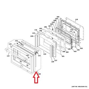 GE WB56X39842 Stainless Outer Door Glass
