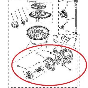WPW10757216 Dishwasher Circulation Pump Motor – Genuine Replacement Part
