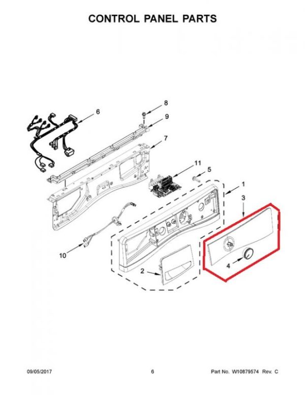Whirlpool WPW10750477 Control Panel