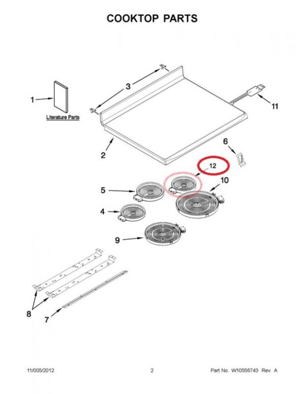 Whirlpool WPW10350483 Element-Surface