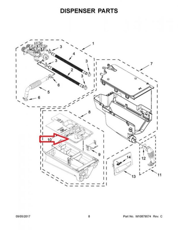 Whirlpool WPW10365885 Drawer - Dispenser, 3
