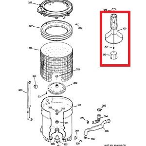WH43X10033 GE Washer Agitator Asm