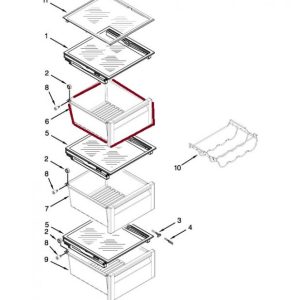 Whirlpool WPW10508335 Refrigerator Snack Drawer Pan