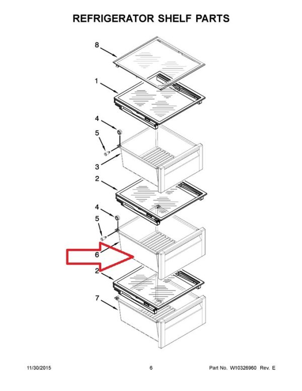 NLA WPW10256801 Refrigerator Crisper Pan Drawer