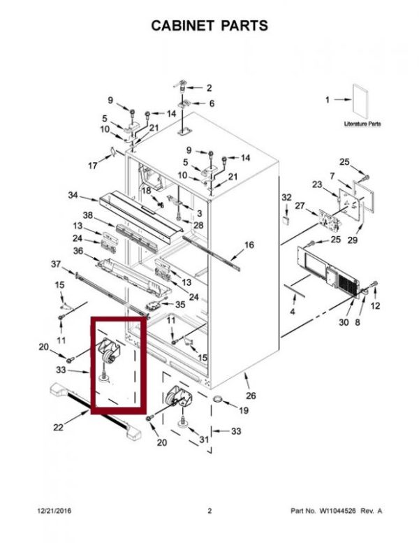 Whirlpool WPW10515763 ROLLERCAB