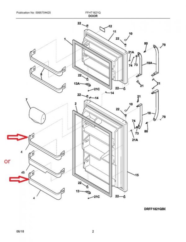 Frigidaire 240534901 Refrigerator Door Bar Retainer