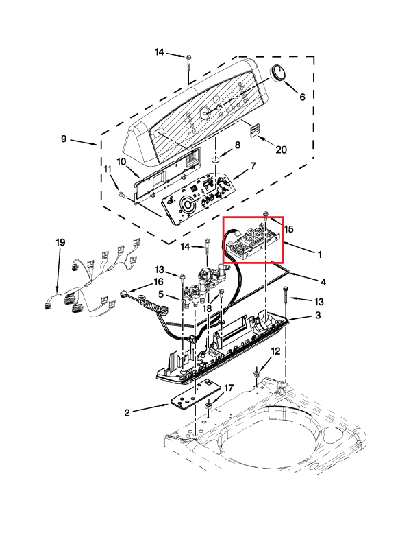 Whirlpool WPW10583051 Electronic Control
