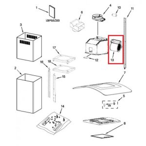 Whirlpool WPW10291577 Range Hood Fan Motor Assembly
