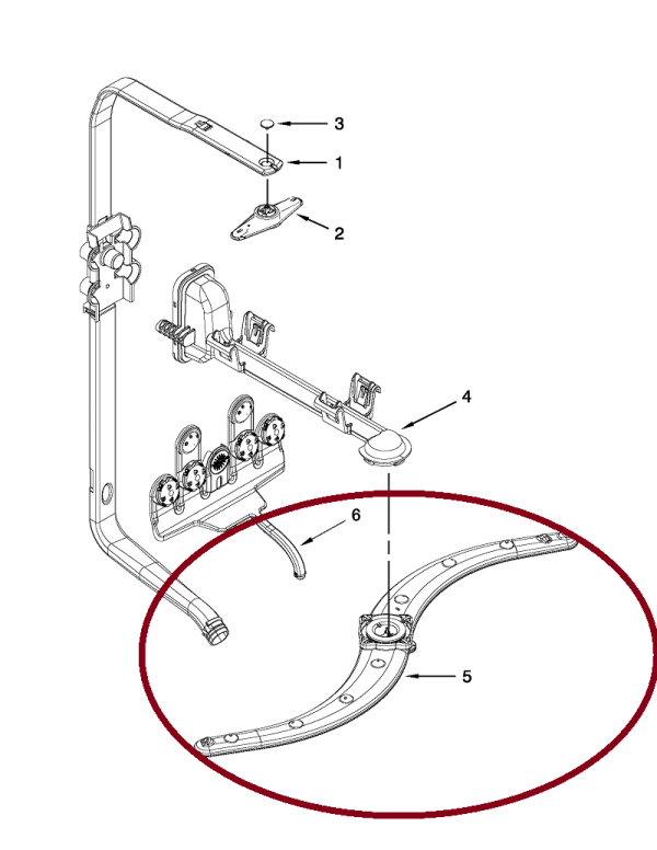Whirlpool WPW10376692 Upper Spray Arm
